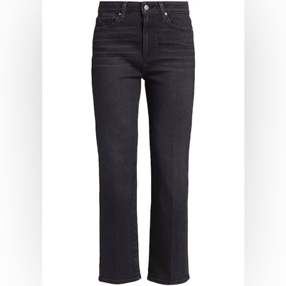 PAIGE Women's Cindy Straight Leg Black Jeans